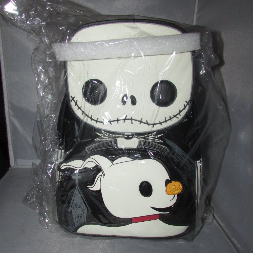 FunKon 21' Jack Skellington & Zero Glow In The Dark Loungefly Mini Backpack NWT
